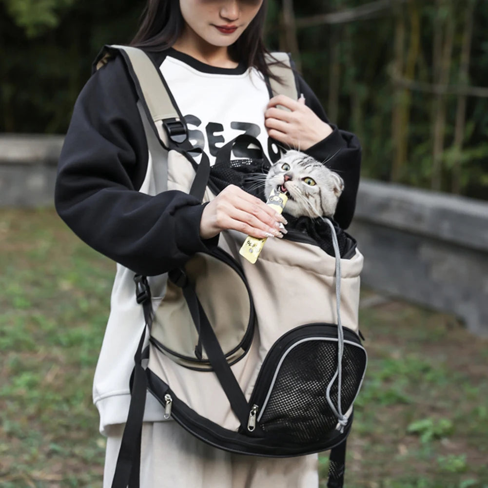 Lightweight Pet Bag Go Out Portable Cat Dog Bag Large Capacity Pet Backpack Breathable Out Puppy Backpack Adjustable Strap