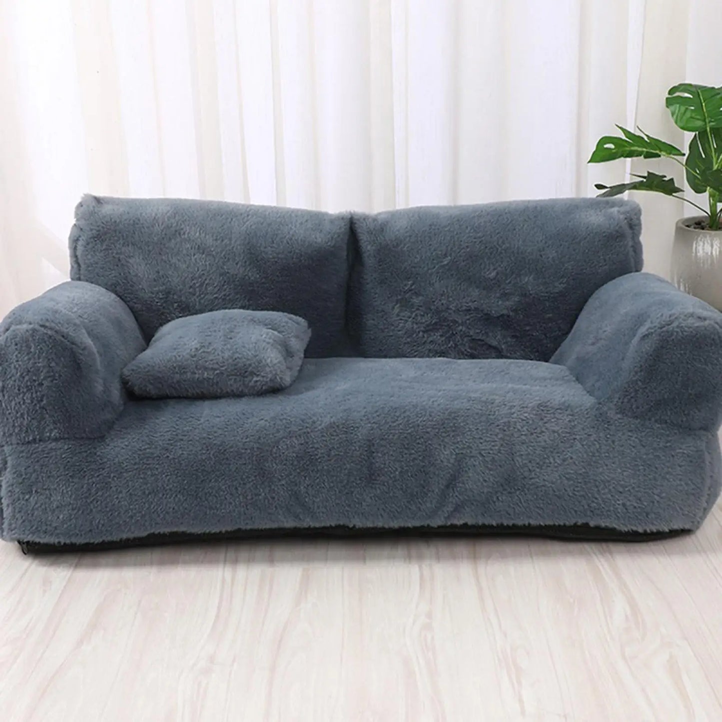 Pet Sofa Soft Plush Anti Slip Bottom Warm Pet Supplies Rectangle Versatile Wear Resistant with Removable Cover for Dog Cat Pet