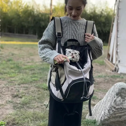 Lightweight Pet Bag Go Out Portable Cat Dog Bag Large Capacity Pet Backpack Breathable Out Puppy Backpack Adjustable Strap