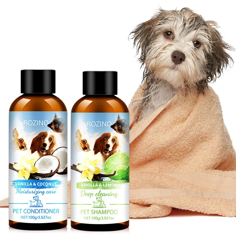 Pet Shower Gel and Conditioner Combo Pack, Perfect Clean Shampoo and Conditioner, Chemical Free, for Pets Cats and Dogs