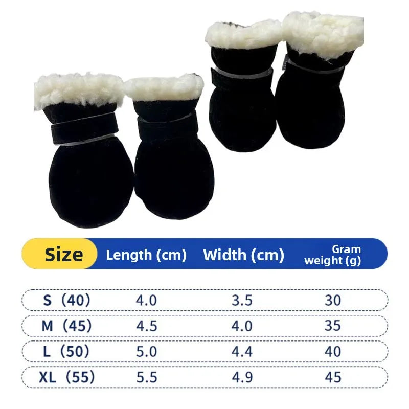 Warm Small Dog Snow Boots Waterproof Suede Paw Protectors Anti Skid Puppy Cat Booties Winter Shoes for Chihuahua Teddy