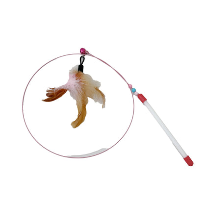 Interactive Cat Toy Funny Simulation Feather Fish with Bell Stick Toys for Kitten Playing Teaser Wand Toy игрушки для кошек