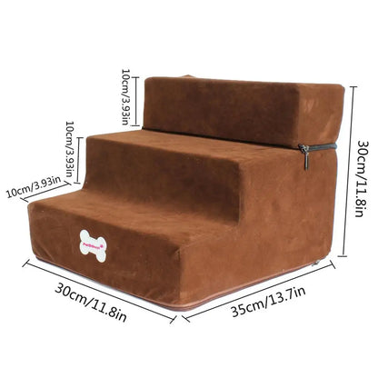 Small Dog Stairs Pet 3 Steps Stairs 30cm Height for Small Dog Cat Ramp Ladder Antislip Removable Dogs Bed Stairs Pet Supplies