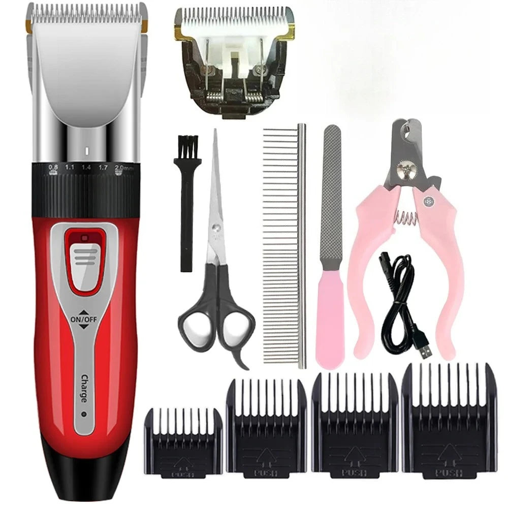 Dog Clipper Pet/Cat/Rabbit Hair Clippers Grooming Haircut Professional Trimmer Shaver Set Pets Cordless Rechargeable Promotions