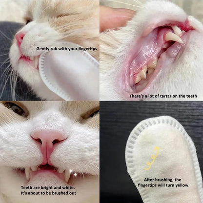 Pet Finger Wipes Eyes Ears Cleaning Paper For Cats And Dogs Tear Stain Remover For Cats Puppy Grooming Deodorant Pets Supplies