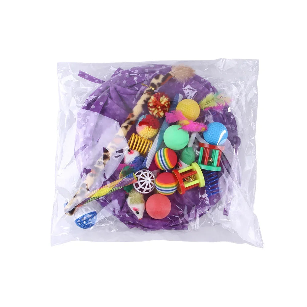 22pcs Cat Toys Kit Mouse Shape BallsFunny Stick Mouse Pet Supplies Value Bundle Kitten Love Cat Channels