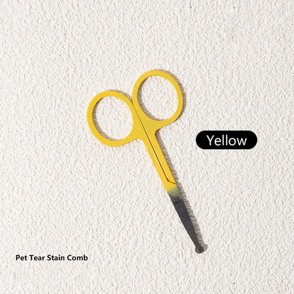 Pet Facial Cleaning Comb Set Remove Tear Stain Eye Droppings Cat Claw Comb Dog Hair Trimmer Scissors Pet Cleaning Accessories