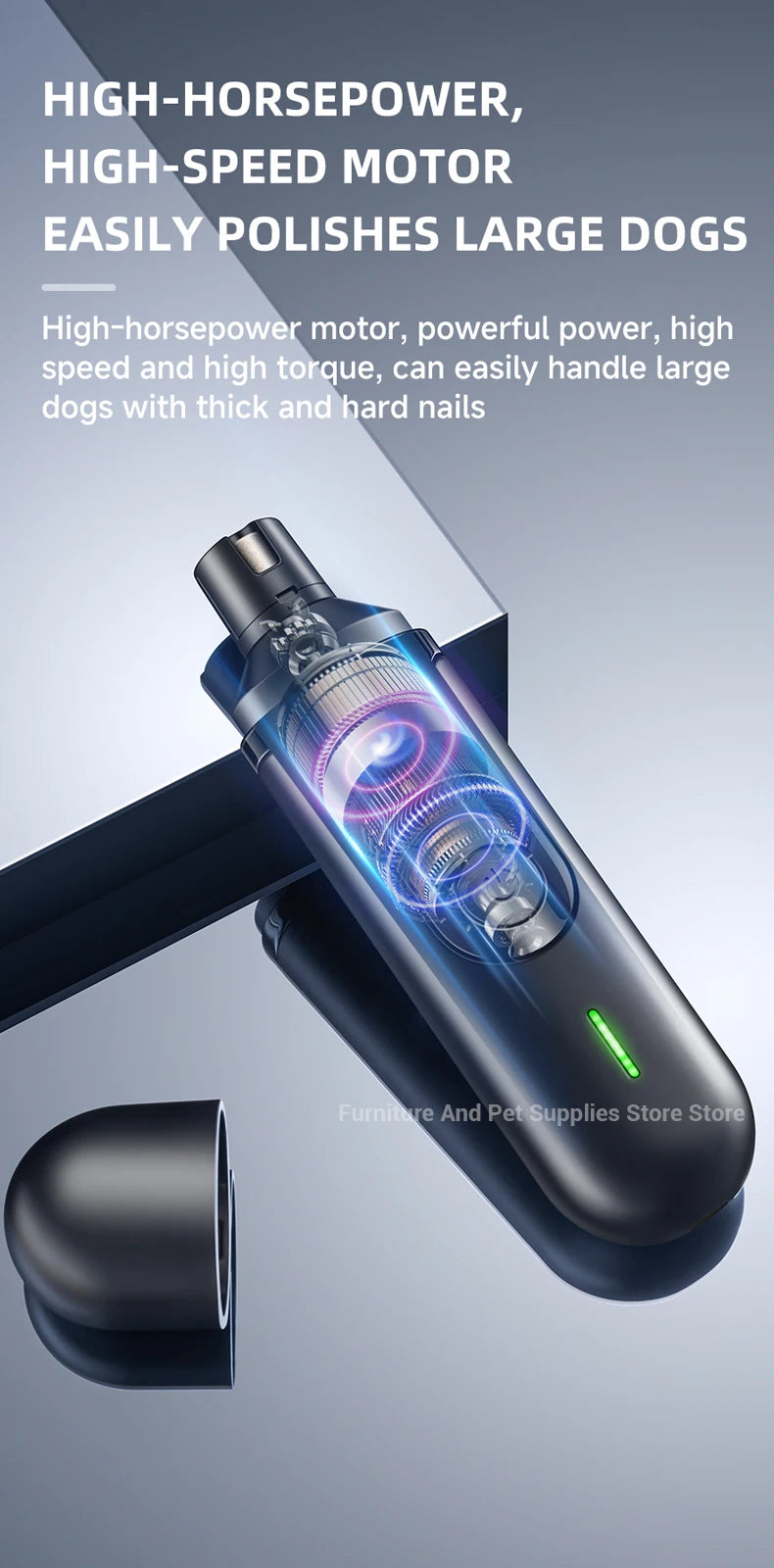 Electric dog nail grinder dog nail trimmer pet nail trimmer cat nail grinder with polishing wheel suitable for small/large pets