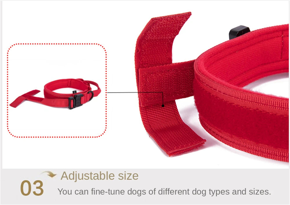 Military Tactical Dog Collar Leash Set Durable Pet Collar Retractable Leash Medium Large Dog German Shepherd Training Accessorie