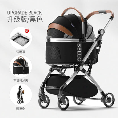 Pet Stroller Cats Dogs Carrier Wheels Supplies Portable Foldable Trolley Pet Outdoor Travel Products Accessories Dogs Stroller