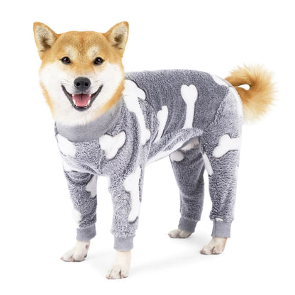 Winter Pet Dog Jumpsuit Clothes Warm Fleece Puppy Dog Pajamas Pet Overalls Costumes For Small Medium Large Dogs French Bulldog