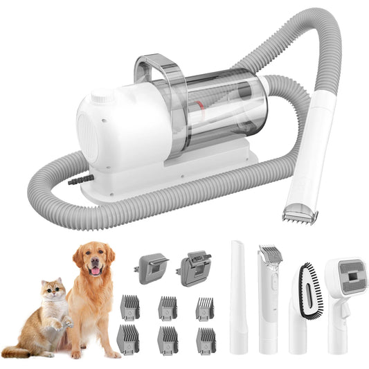 Pet Grooming Tools Vacuum Suction Electronic Pet Hair Professional Grooming Kit Clippers for Cats Dog Brush