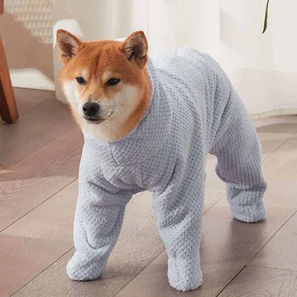 Practical Absorbent Pet Bathing Clothes Full-Coverage Quick-Dry Dog Drying Coat Soft Thickened Pet Bathrobe Winter