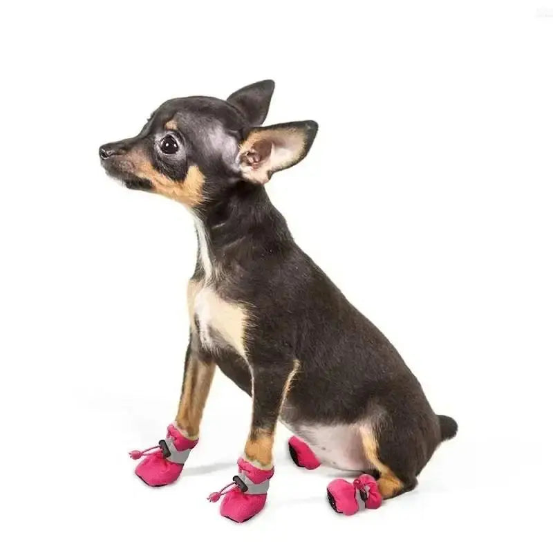 New 4pcs Waterproof Pet Dog Shoes Anti-slip Rain Snow Boot Thick Warm For Small Cats Dogs Puppy Socks Booties
