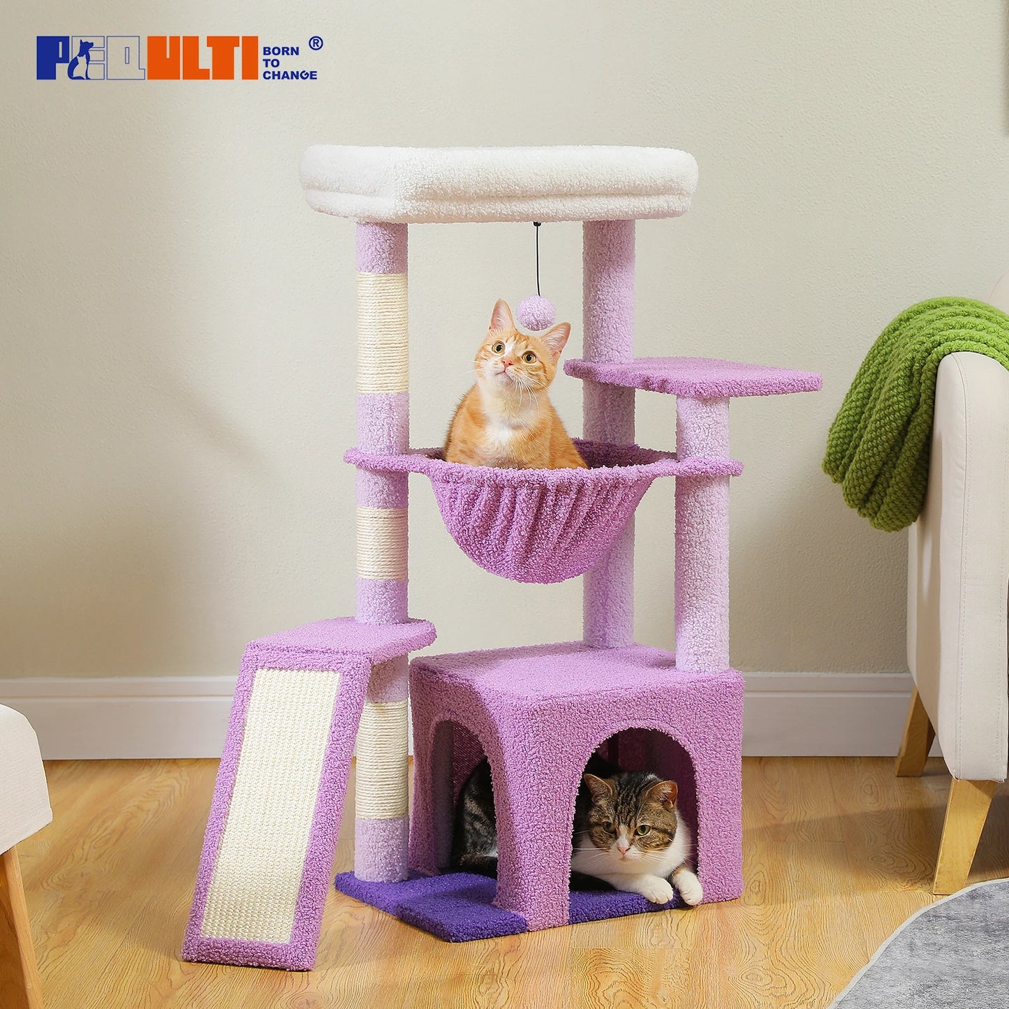 Small Cat Tree Cat Tower with Natural Sisal Scratching Post,Spacious Top Perch,Privite Cat Condo Perfect for Indoor Cats,Cat Toy
