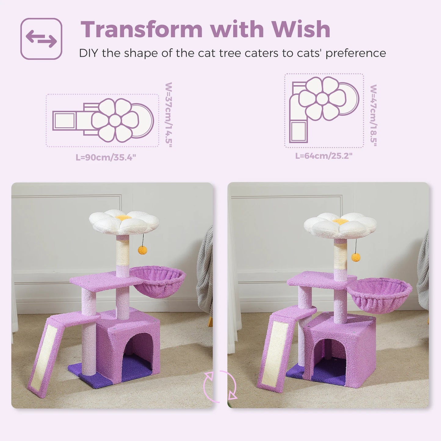 Small Cat Tree Cat Tower with Natural Sisal Scratching Post,Spacious Top Perch,Privite Cat Condo Perfect for Indoor Cats,Cat Toy