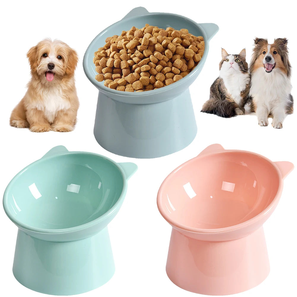 Tilted Cat Food Bowl Elevated Cat Bowl Ergonomic Raised Cat Food Bowl Anti Vomiting Tall Dog Bowl Non Slip for Flat- Faced Cats