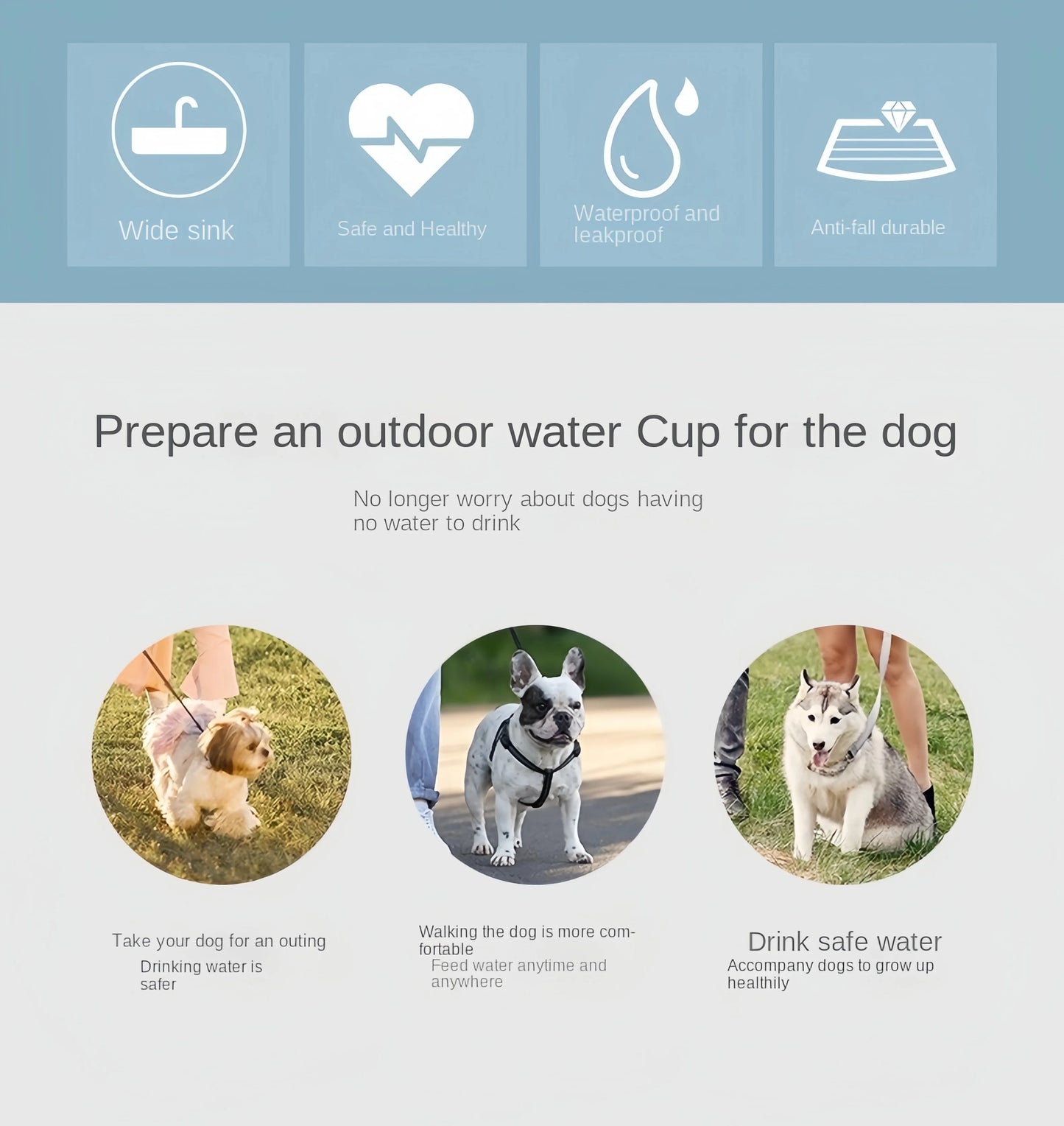 Portable Food Grade Material Pet Dog Cat Puppy Water Bottle Food Dispenser Travel Pet Water Cup For Pets cat bowl accessories