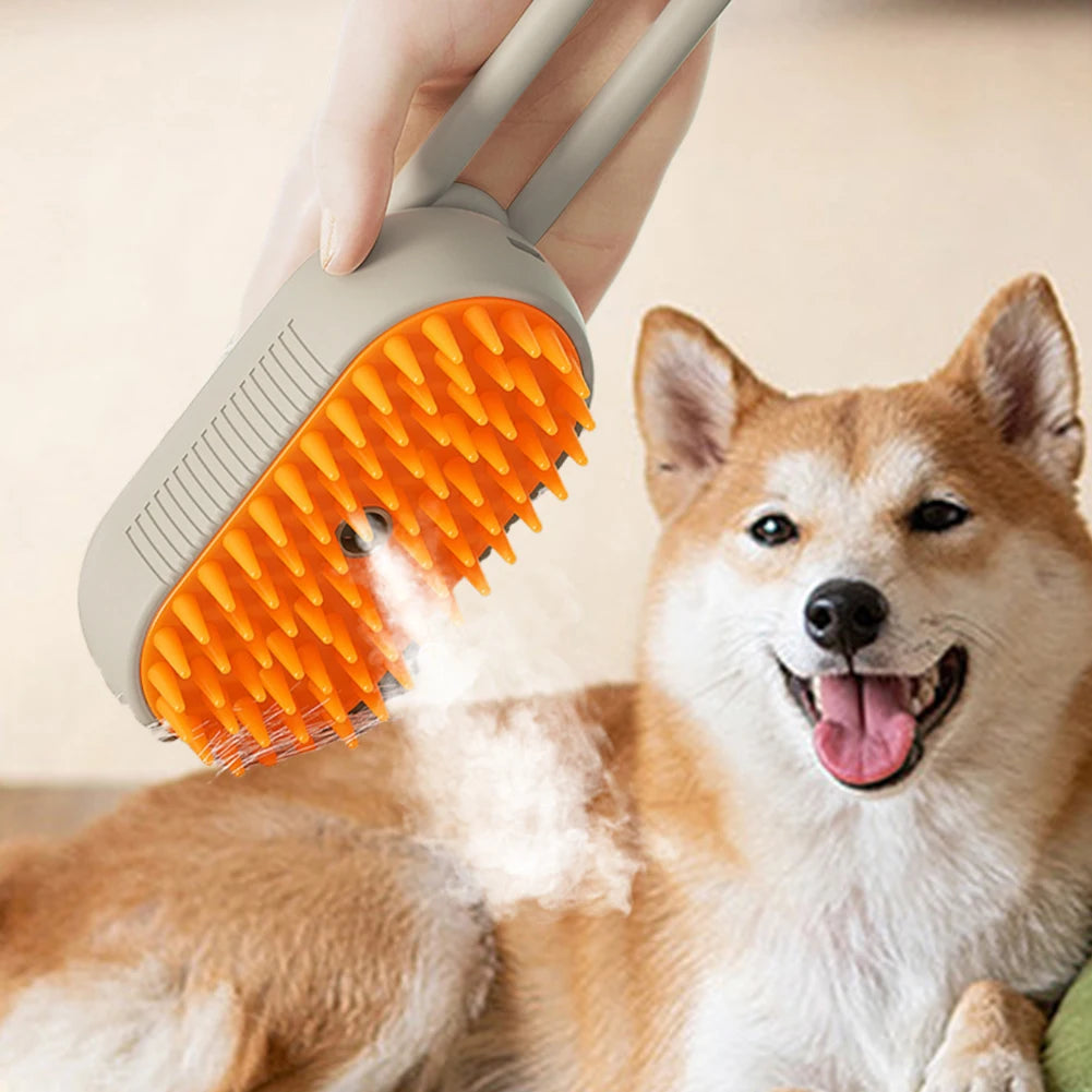 USB Rechargeable Cat Dog Grooming Comb With Electric Water Spray Curry Comb Dog Cat Massage Brush for Short Long Haired Pets