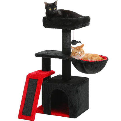Cat tree Cat Tower for Indoor Cats 2 Styles Cat Activity Tree with Cat Scratching Posts Big Hammock and Removable Top Perch Grey