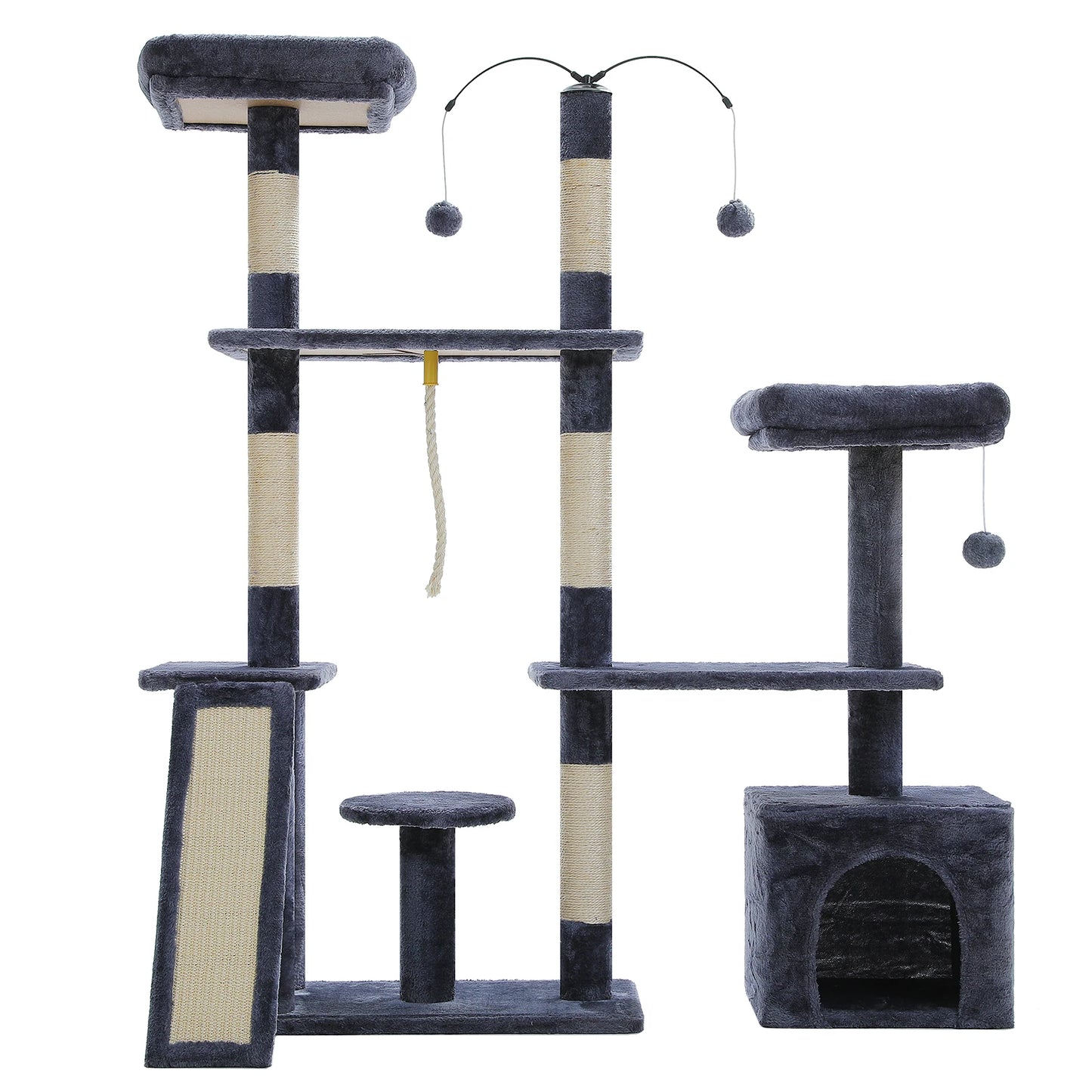 Multi-Level Cat Tree Tower with Sisal Scratching Posts and Pad Soft Top Perch Large Cat Condo for Indoor Cat Scratchers Cat Toys