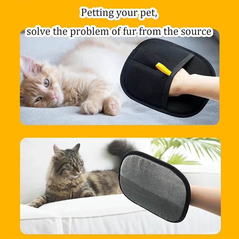 Pet Hair Removal Tool Reusable Static Removal Gloves, Double-Sided Grooming Gloves for Pets, Removes Pet Fur Hair for Carpets