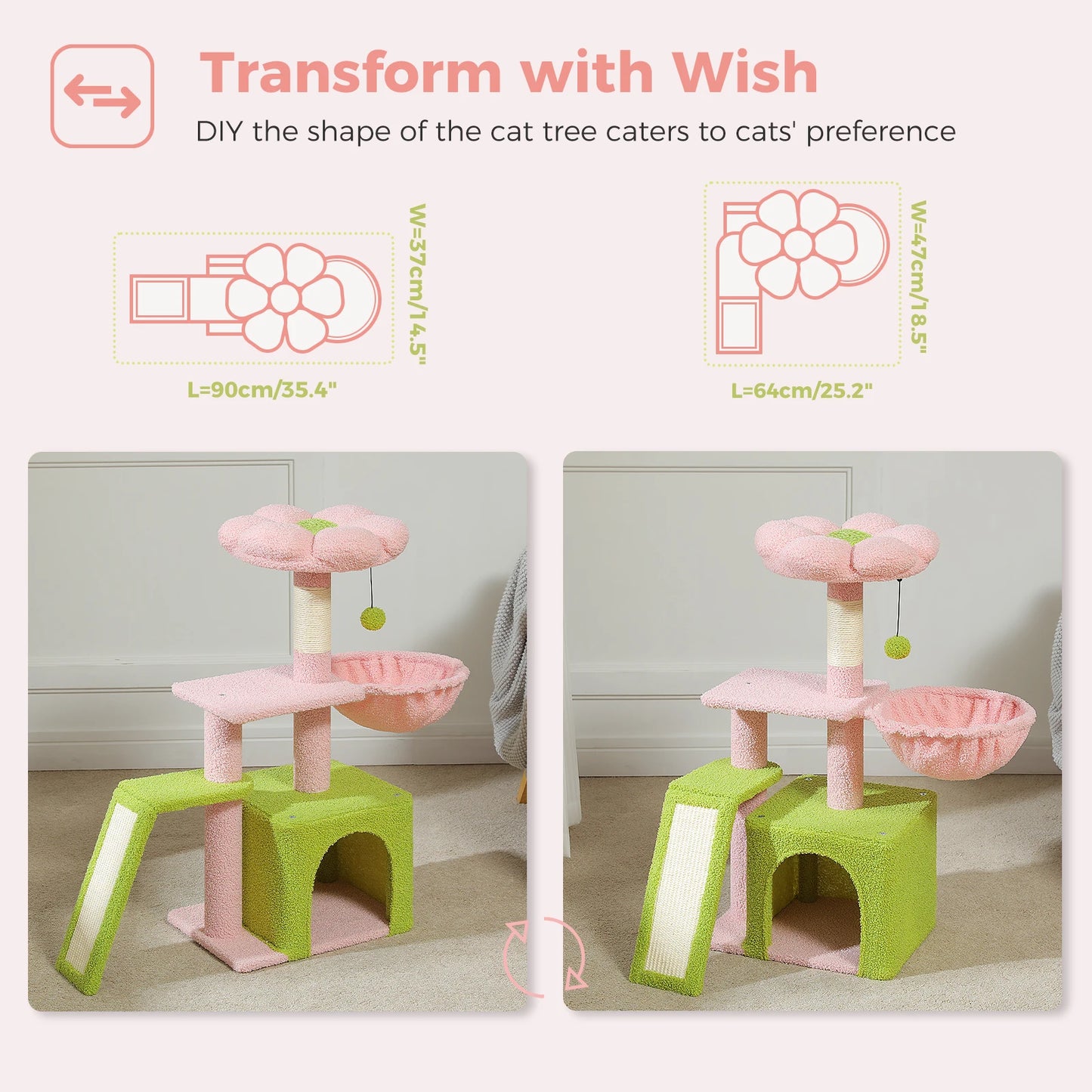 Small Cat Tree Cat Tower with Natural Sisal Scratching Post,Spacious Top Perch,Privite Cat Condo Perfect for Indoor Cats,Cat Toy