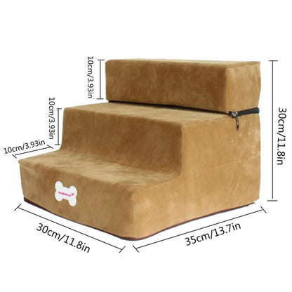 Small Dog Stairs Pet 3 Steps Stairs 30cm Height for Small Dog Cat Ramp Ladder Antislip Removable Dogs Bed Stairs Pet Supplies