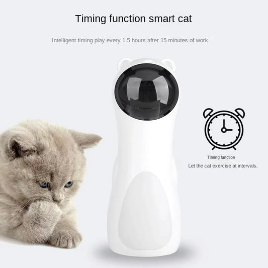 Cat Laser Toy Automatic Teaser Laser LED Kitten Interactive Training Entertaining Multi-Angle Adjustable USB Charge