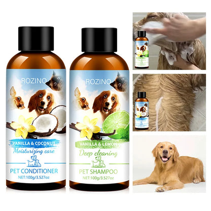 Pet Shower Gel and Conditioner Combo Pack, Perfect Clean Shampoo and Conditioner, Chemical Free, for Pets Cats and Dogs