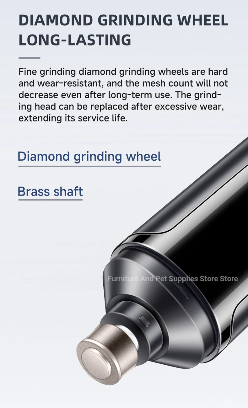 Electric dog nail grinder dog nail trimmer pet nail trimmer cat nail grinder with polishing wheel suitable for small/large pets