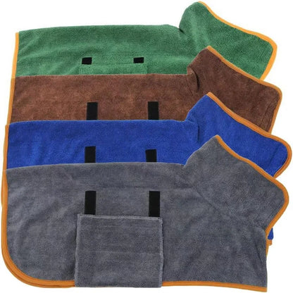 Pet Bathrobe Higly Absorbent Dog Drying Coat Quick Dry Adjustable Towel Cloth For Small Medium Large Pet Dog Cat Bath Robe