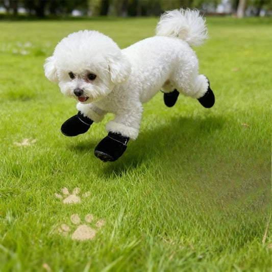 Warm Small Dog Snow Boots Waterproof Suede Paw Protectors Anti Skid Puppy Cat Booties Winter Shoes for Chihuahua Teddy