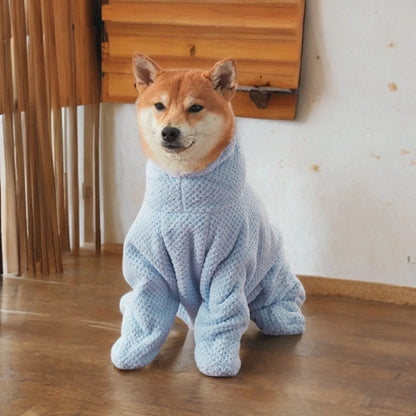 Practical Absorbent Pet Bathing Clothes Full-Coverage Quick-Dry Dog Drying Coat Soft Thickened Pet Bathrobe Winter