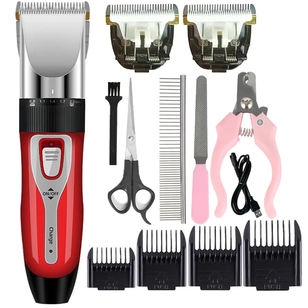 Dog Clipper Pet/Cat/Rabbit Hair Clippers Grooming Haircut Professional Trimmer Shaver Set Pets Cordless Rechargeable Promotions