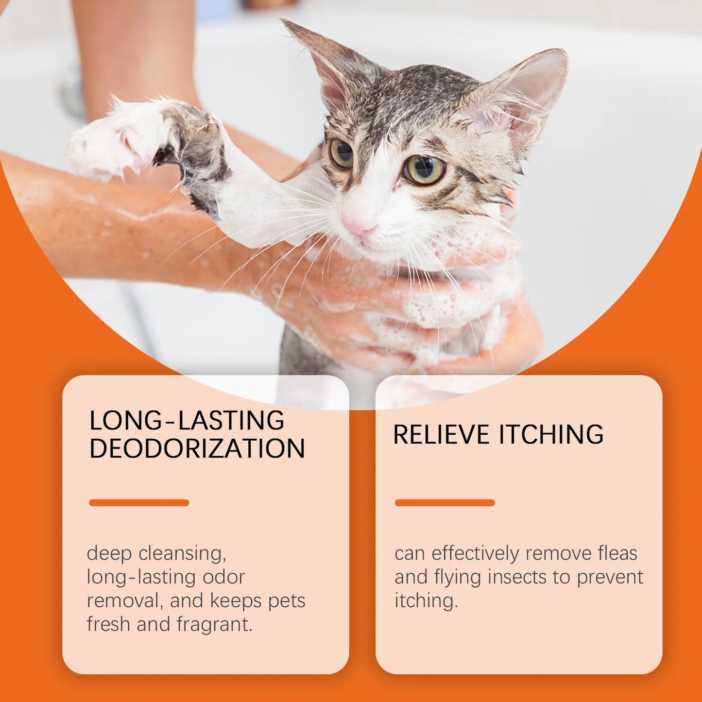 Natural Pet Shampoo for Dogs & Cats, Coconut Oil Derivative Formula, Removes Odor & Tangles, Flea & Insect Repellent,