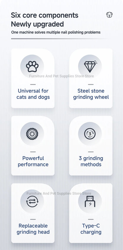 Electric dog nail grinder dog nail trimmer pet nail trimmer cat nail grinder with polishing wheel suitable for small/large pets