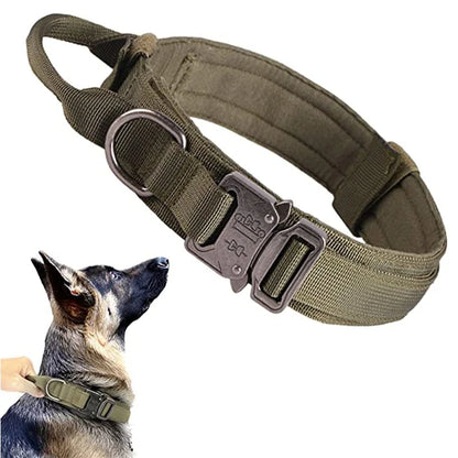 Military Tactical Dog Collar Leash Set Durable Pet Collar Retractable Leash Medium Large Dog German Shepherd Training Accessorie