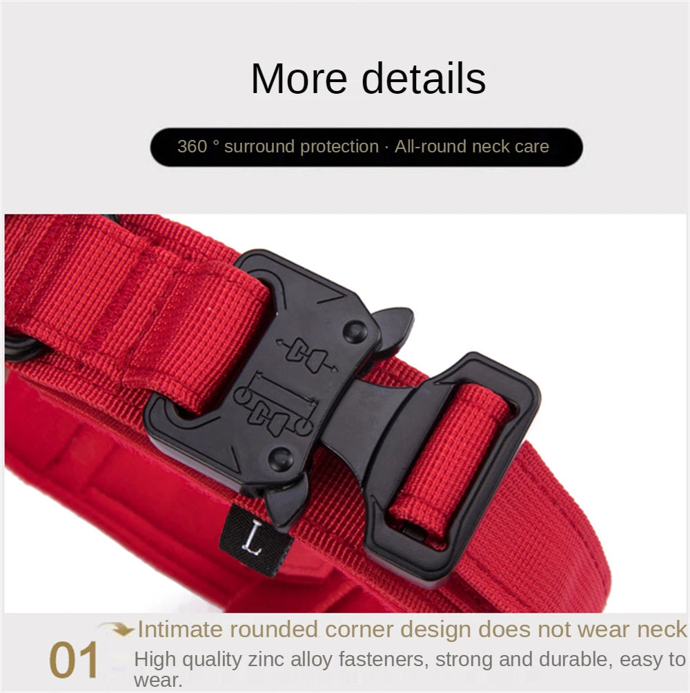 Military Tactical Dog Collar Leash Set Durable Pet Collar Retractable Leash Medium Large Dog German Shepherd Training Accessorie