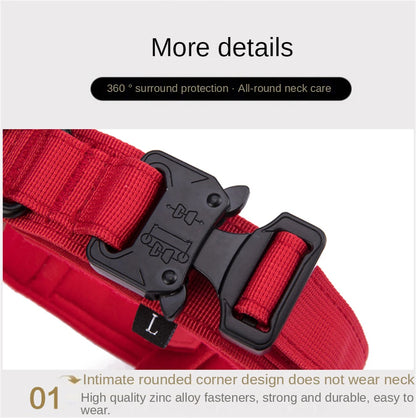 Military Tactical Dog Collar Leash Set Durable Pet Collar Retractable Leash Medium Large Dog German Shepherd Training Accessorie