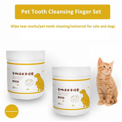 Pet Finger Wipes Eyes Ears Cleaning Paper For Cats And Dogs Tear Stain Remover For Cats Puppy Grooming Deodorant Pets Supplies