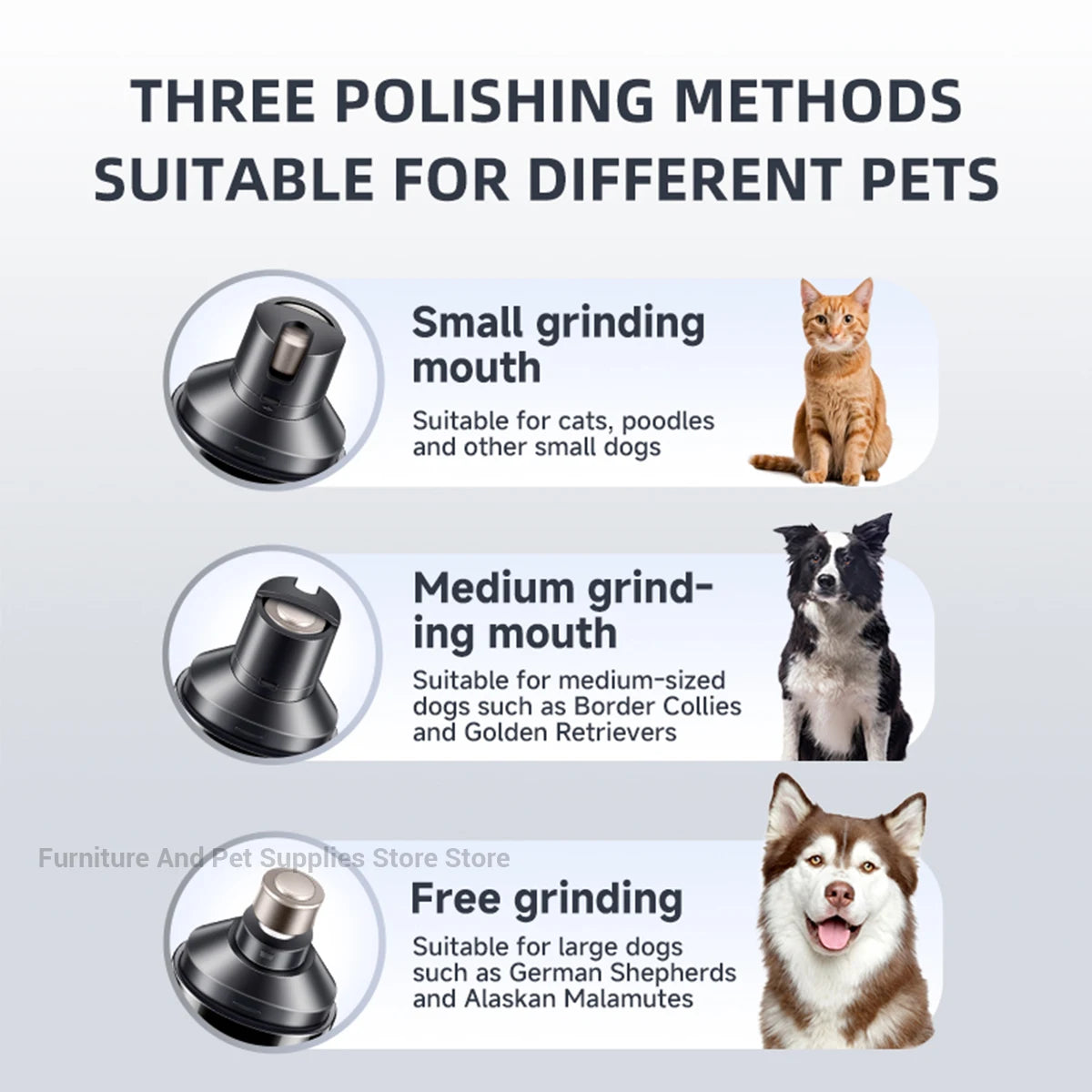 Electric dog nail grinder dog nail trimmer pet nail trimmer cat nail grinder with polishing wheel suitable for small/large pets
