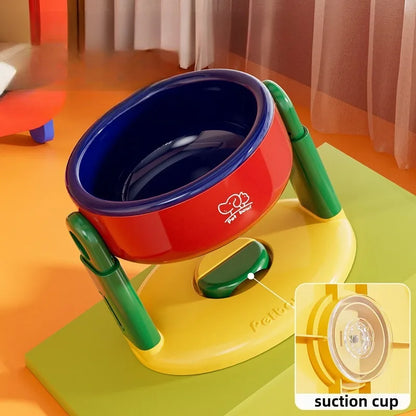 Pet Dog Bowl Lifted Lowered Neck Protection for Cats Dogs Water Bowl Oblique Suction Cup Pet Feeding Tool Dopamine Pet Products