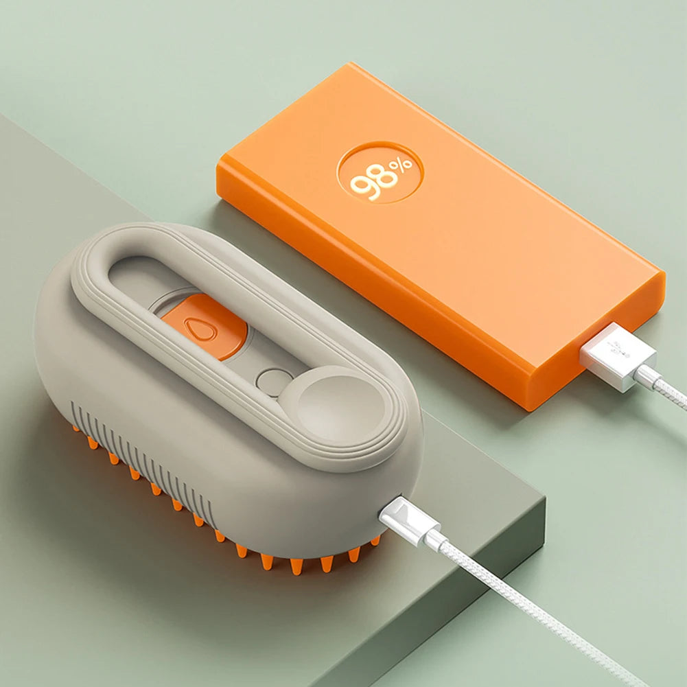 USB Rechargeable Cat Dog Grooming Comb With Electric Water Spray Curry Comb Dog Cat Massage Brush for Short Long Haired Pets
