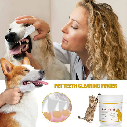 Pet Finger Wipes Eyes Ears Cleaning Paper For Cats And Dogs Tear Stain Remover For Cats Puppy Grooming Deodorant Pets Supplies
