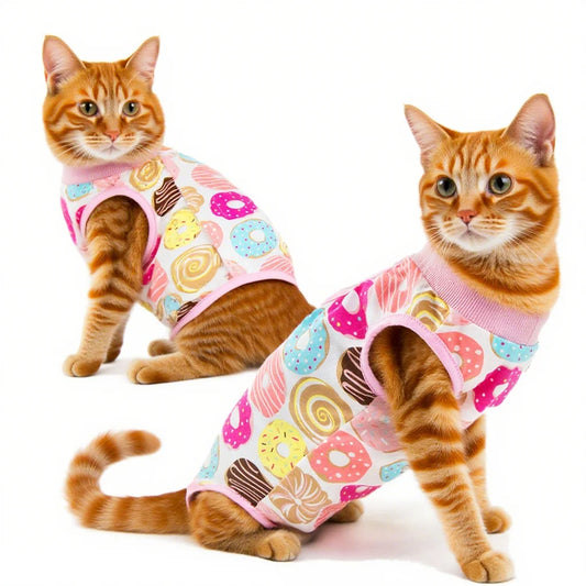 Pet Cat Weaning Cotton Clothes for Small Dog Sterilization Jumpsuit Anti-licking Surgery Recovery Care Suit Puppy Kitten Outfits