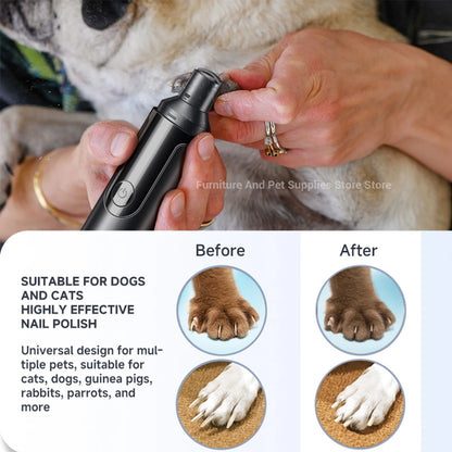 Electric dog nail grinder dog nail trimmer pet nail trimmer cat nail grinder with polishing wheel suitable for small/large pets