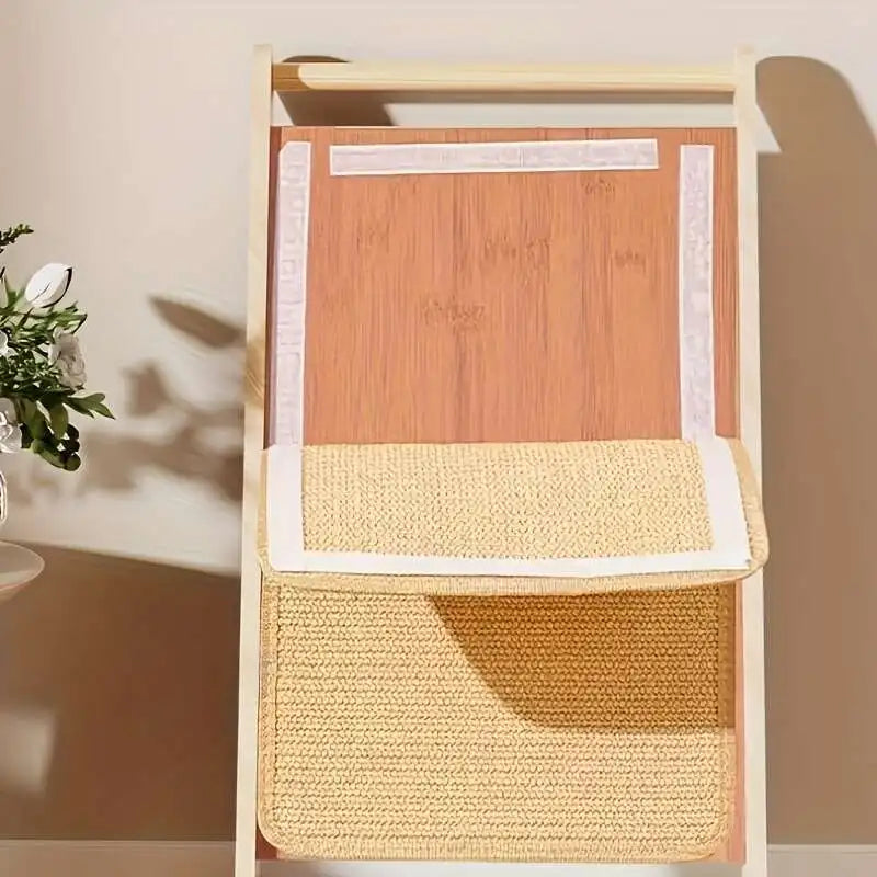 1pc Durable Hemp Rope Cat and Rabbit Scratching Board - No Mess Sofa Safety Design,Magic Invisible Adhesive,Multi-layer Exercise