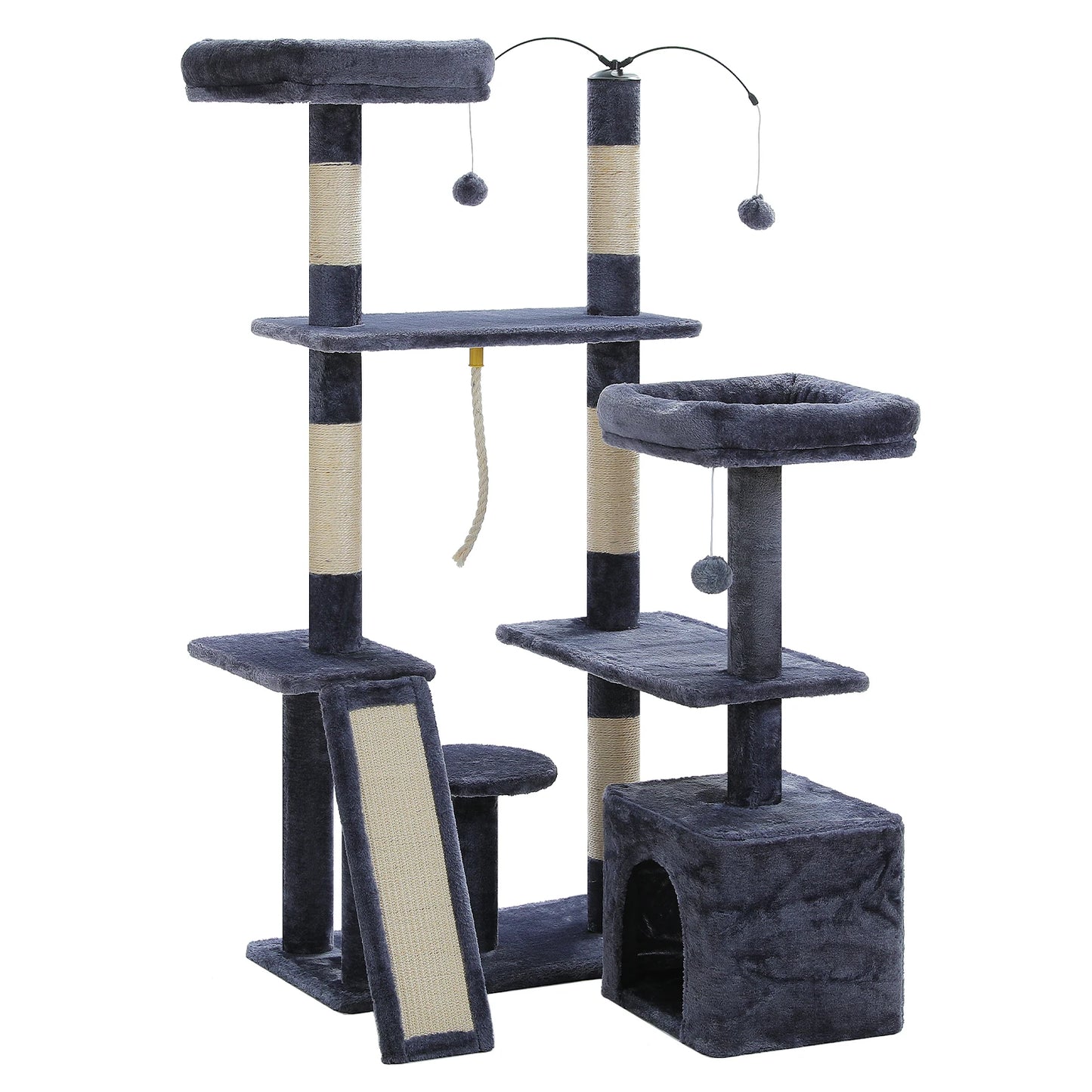 Multi-Level Cat Tree Tower with Sisal Scratching Posts and Pad Soft Top Perch Large Cat Condo for Indoor Cat Scratchers Cat Toys