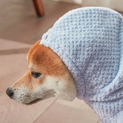 Practical Absorbent Pet Bathing Clothes Full-Coverage Quick-Dry Dog Drying Coat Soft Thickened Pet Bathrobe Winter